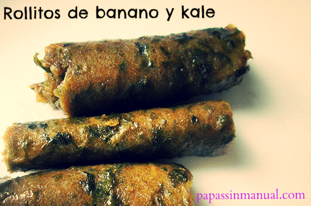 Receta snack: Rollitos de banano y kale